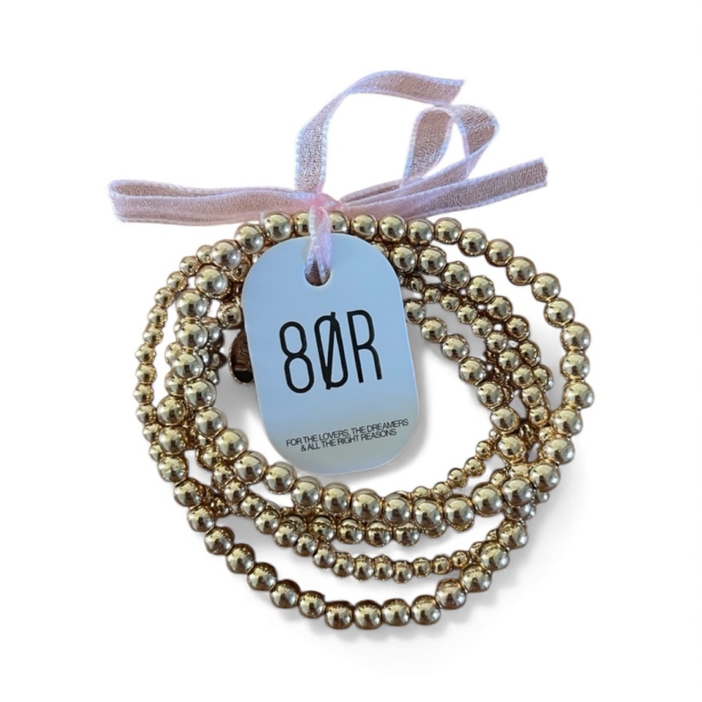 FIVE BRACELETS: 18-K Gold Plated Set by 8 Other Reasons NIP ✨HOST PICK✨